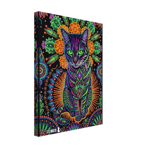 Monster Canvas gallery-wrapped with custom cat monster art, front view