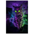 Neon cat monster artwork print