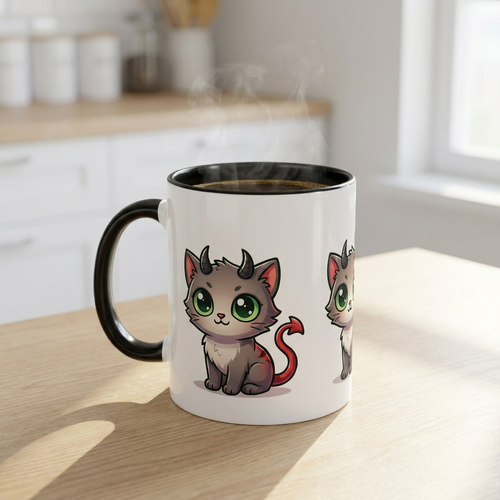 Monster Mug 11oz - cartoon monster kitten