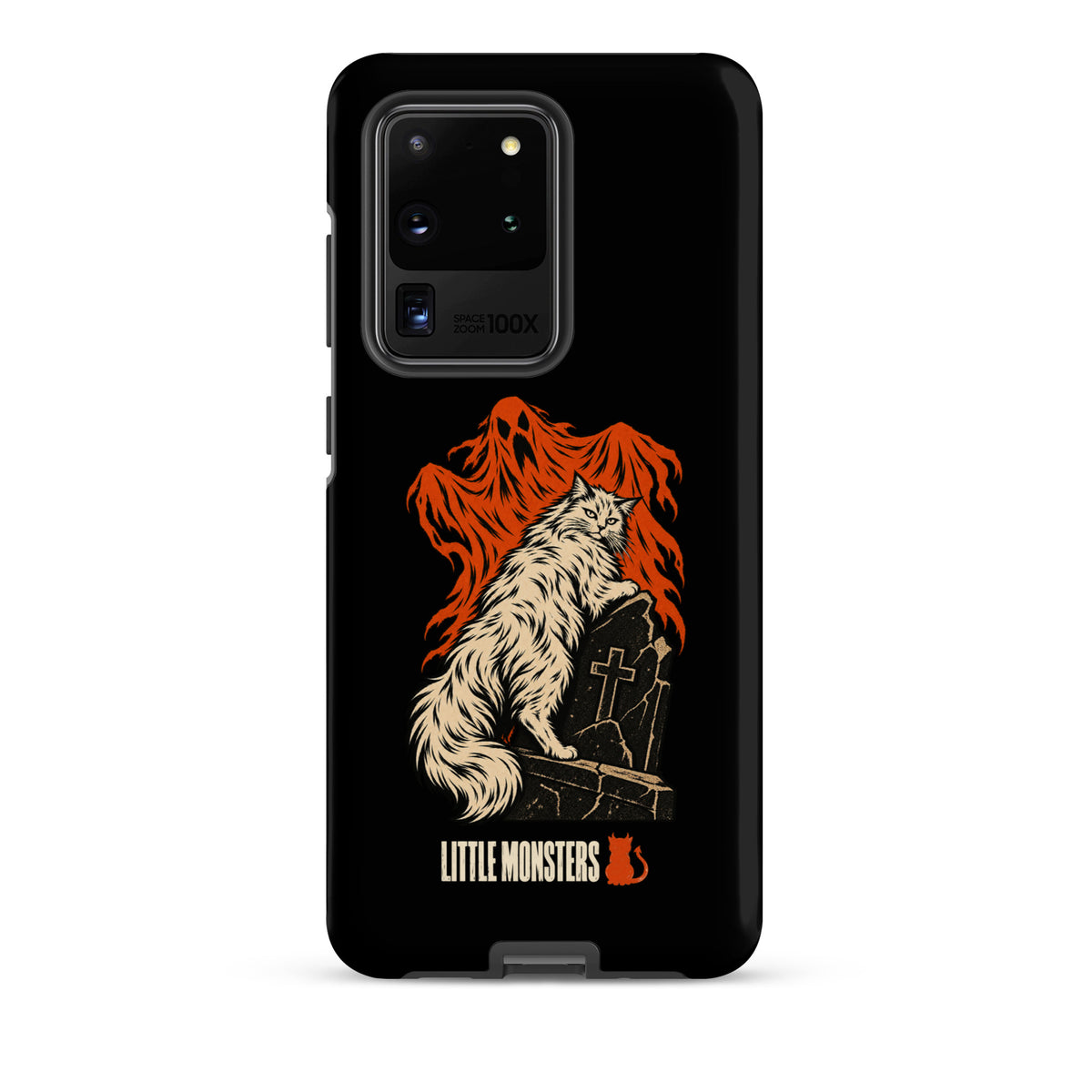 Halloween 2026 graveyard cat tough case on a Samsung Galaxy S20 Ultra, front view