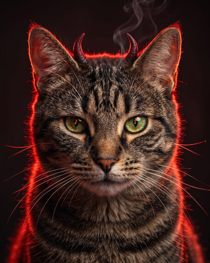 Devil Cat custom cat portrait sample